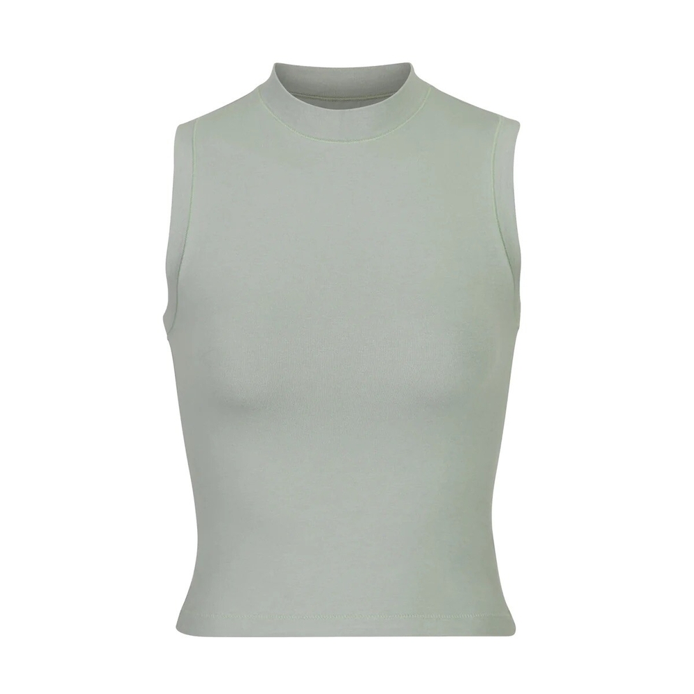 Skims Cotton jersey Mock neck tank color mineral size small